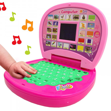 Toyshine Educational Learning Kids Laptop, LED Display, with Music (Assorted Color)