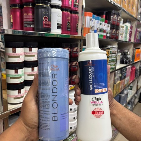 Wella Blondor Blonde Powder এবং Wella Welloxon Perfect 12% (40 Vol) Developer