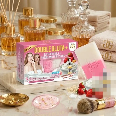 Double Gluta+ 4-in-1 Gluta Rice Milk + Yogurt Mix Fruit Soap (160g)