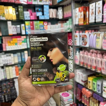 BioWoman BIO Nutrients Grey Coverage Color Shampoo Natural Dark Brown – Organic Black Walnut (30ml)